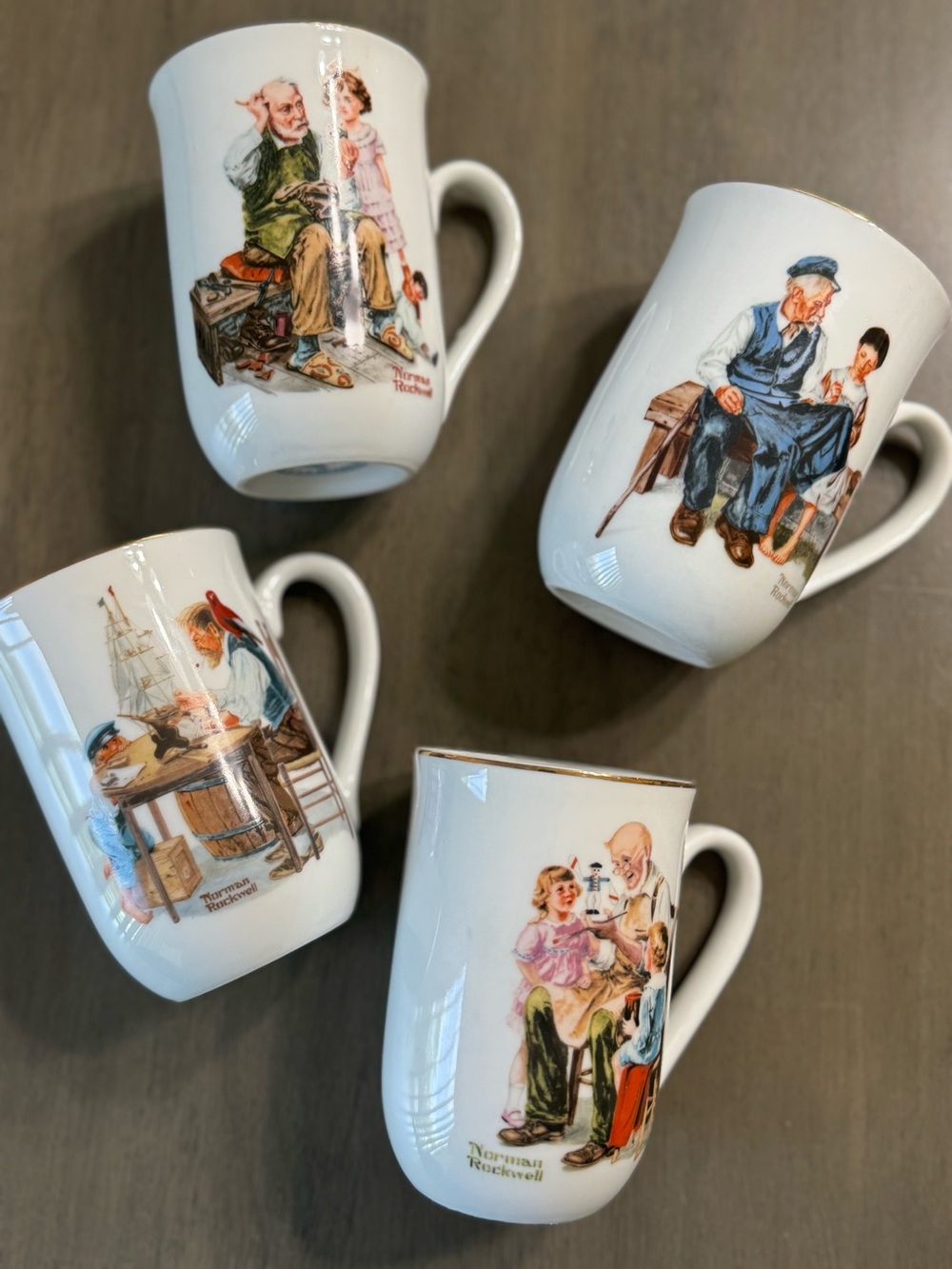 Norman Rockwell Vintage Coffee Cups
